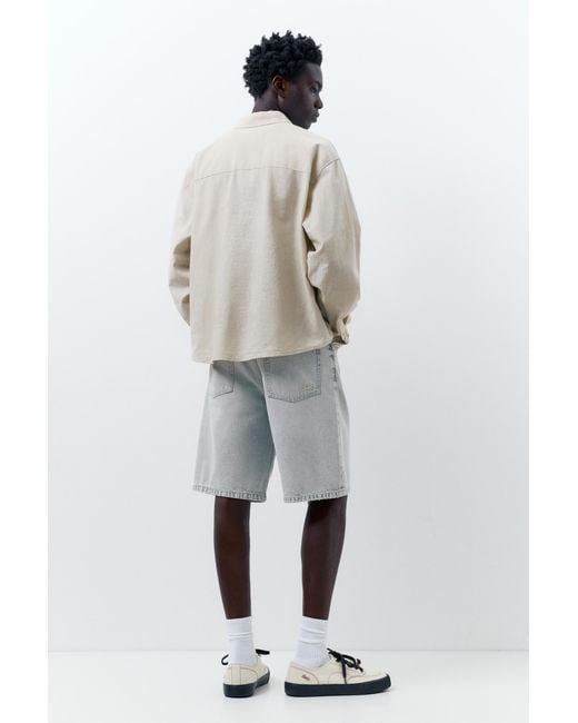Pull&Bear Linnen Overhemd in het Blue voor heren