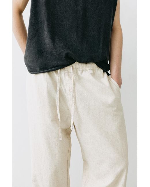 Pull&Bear White Rustic Joggers for men
