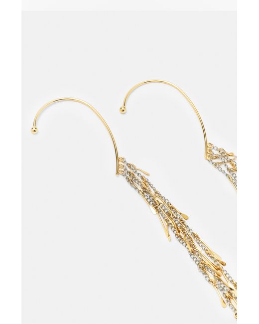 Orecchini Earcuff Frange di Pull&Bear in White