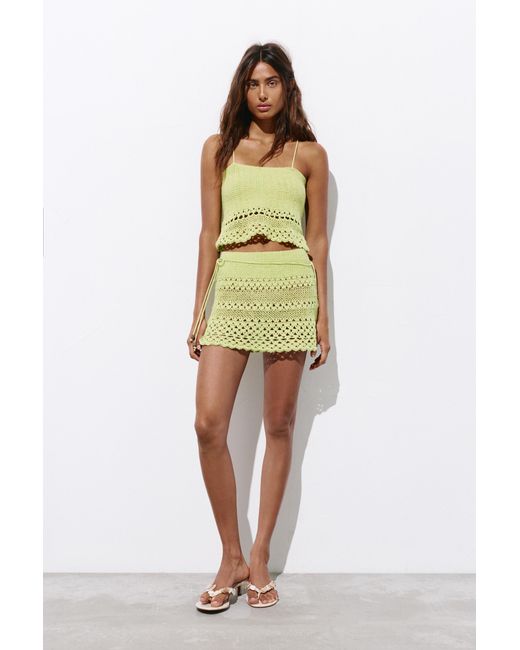 Pull&Bear Crochet Minirok in het Green