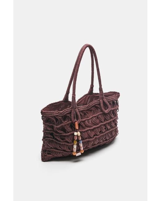 Borsa Shopper Con Decorazione di Pull&Bear in Brown