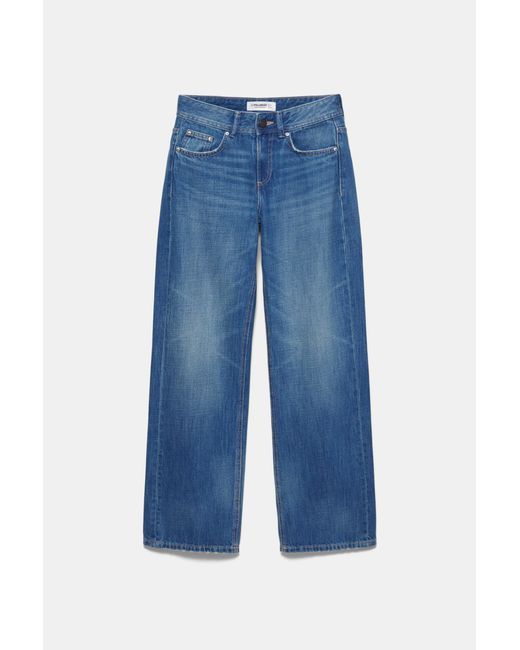 Pull&Bear Blue Low-Rise Straight-Leg Jeans