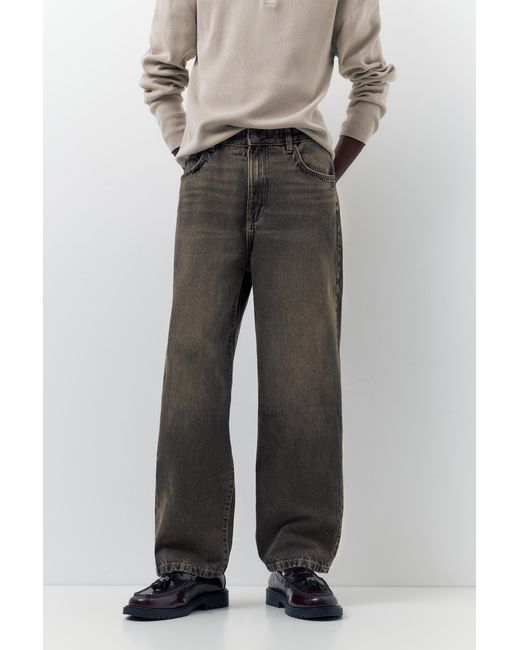 Pull&Bear White Baggy Jeans for men