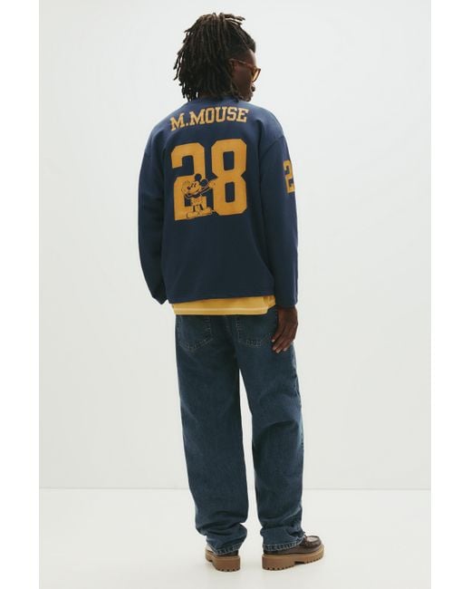 Pull&Bear Mickey Mouse Fußball-Sweatshirt in Blue für Herren