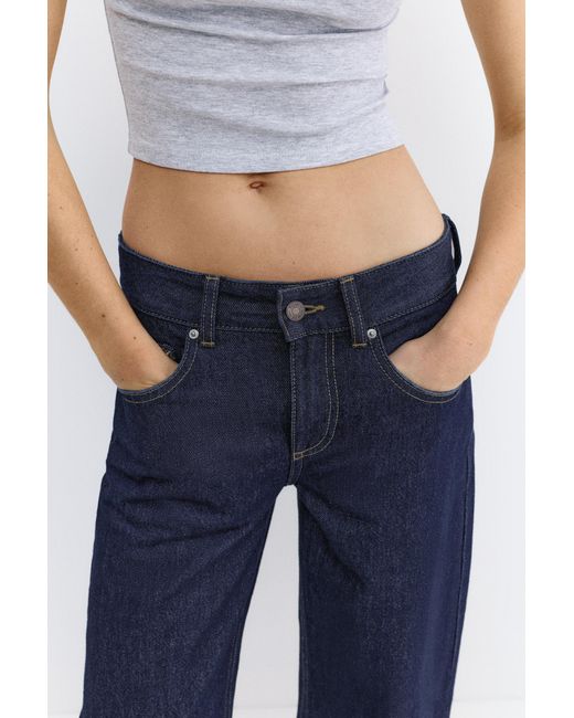 Pull&Bear Blue Low-Rise Culottes Jeans