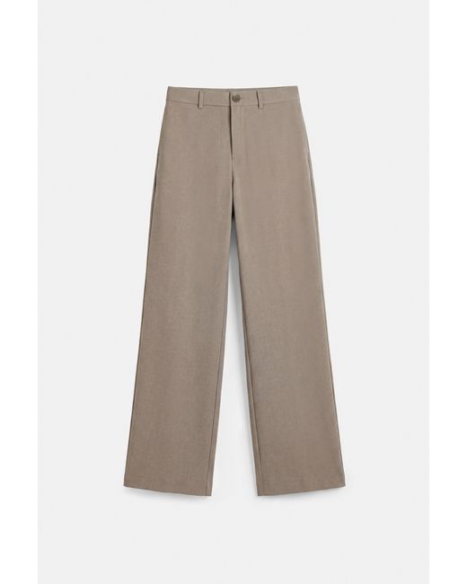 Pull&Bear Gray Full Length Smart Trousers