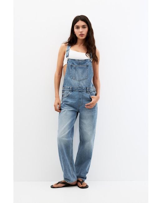 Pull&Bear Blue Denim Dungarees