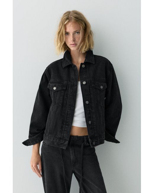 Pull&Bear Gray Denim Jacket