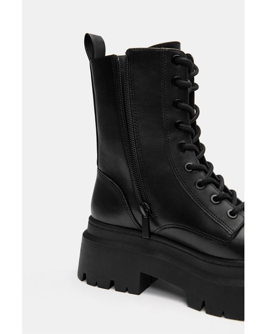 Bottines À Lacets Volume Pull&Bear en coloris Black
