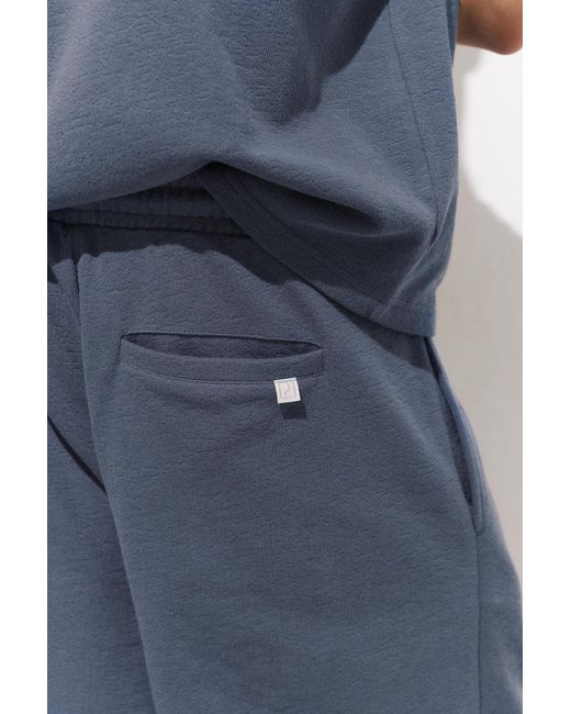 Pull&Bear Blue Textured Bermuda Sweatpants for men