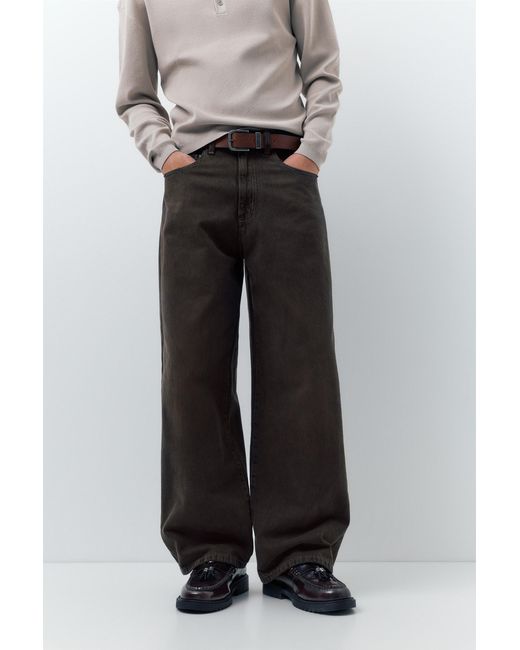 Pull&Bear Gray Wide-Leg Jeans for men