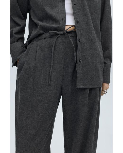 Pull&Bear Gray Pinstripe Jogger Trousers