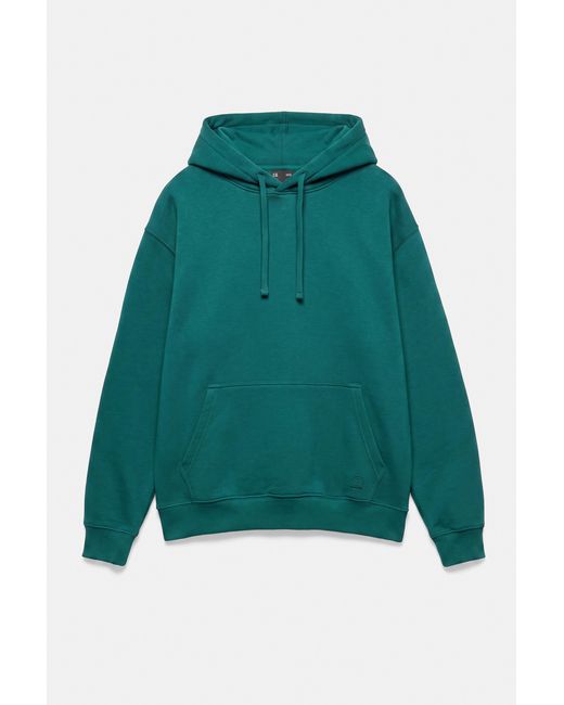 Pull&Bear Basic-Kapuzensweatshirt in Green für Herren