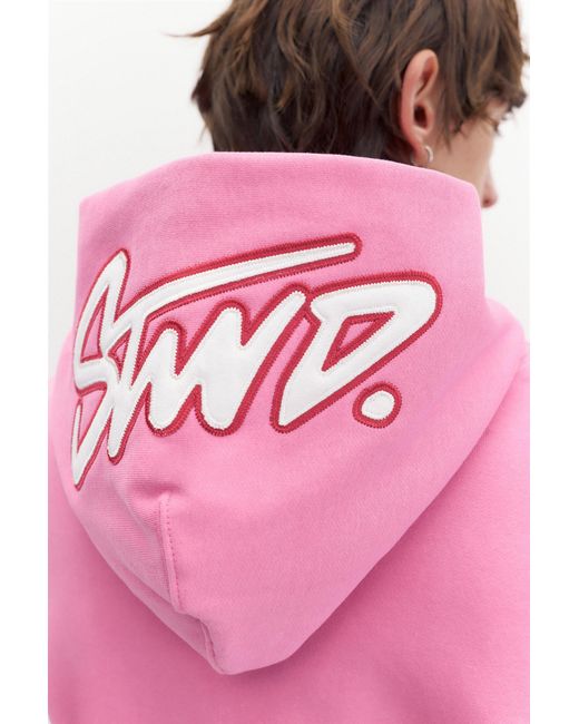 Pull&Bear Pink Boxy Hoodie for men