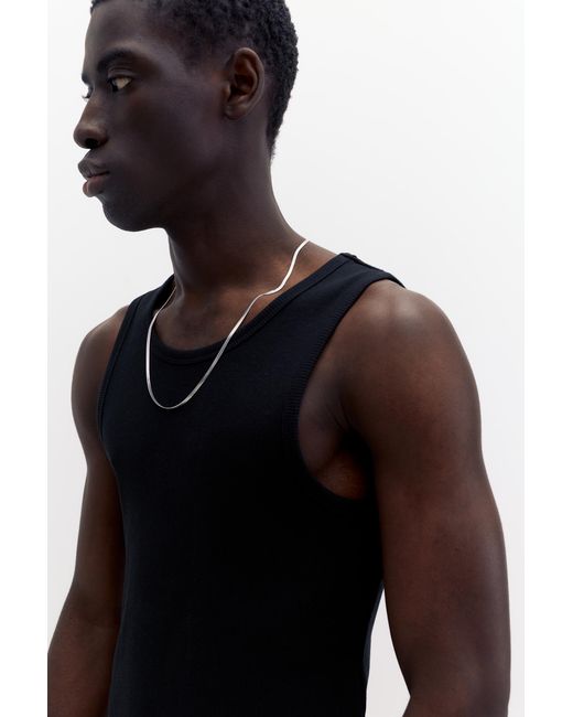 Pull&Bear White Ribbed Tank Top for men