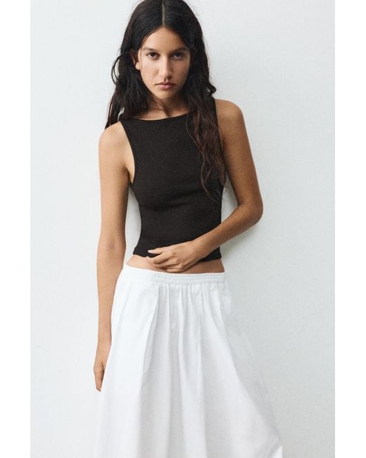Pull&Bear Tanktop Met Boothals in het Blue
