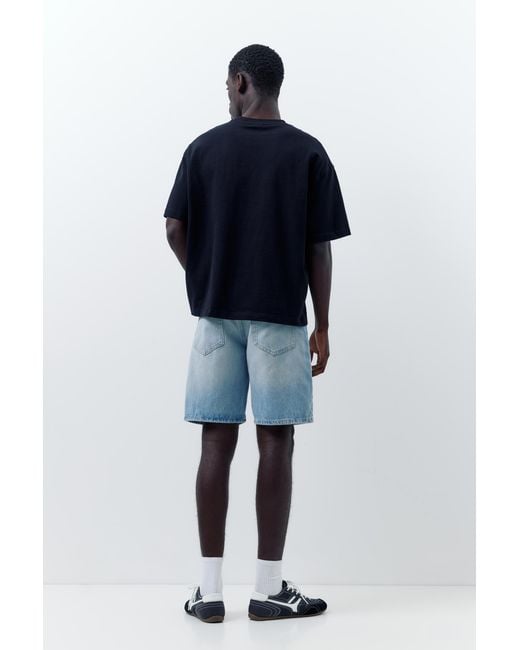 Pull&Bear Blue Standard Denim Bermuda Shorts for men