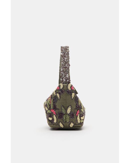 Pull&Bear Green Beaded Shoulder Bag