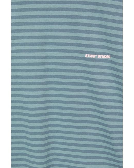 Pull&Bear Blue Striped Stwd T-Shirt for men