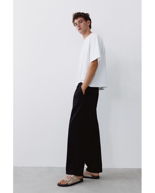 Pull&Bear White Baggy Jogger Pants for men