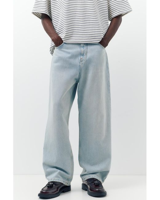 Pull&Bear Black Relaxed Fit Baggy Jeans for men