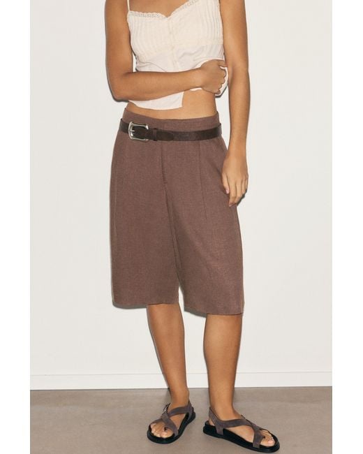 Pull&Bear Blue Rustic Darted Bermuda Shorts