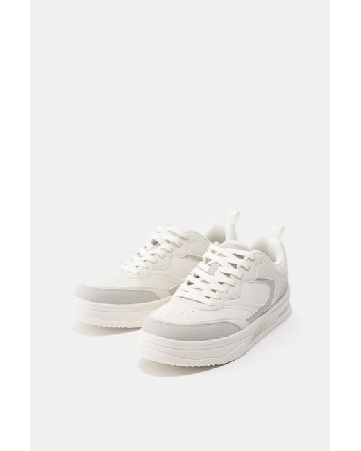 Pull&Bear White Stwd Multi-Piece Trainers for men