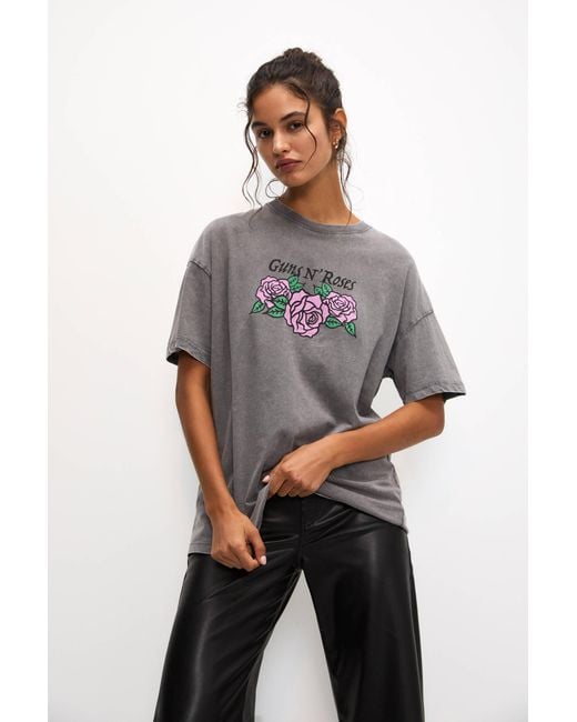 Pull&Bear Gray Guns N’ Roses T-Shirt