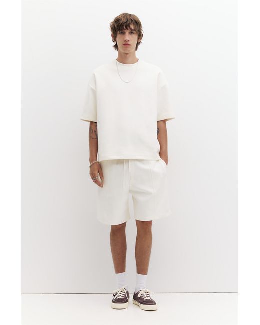Pull&Bear White Interlock Short Sleeve Sweatshirt for men