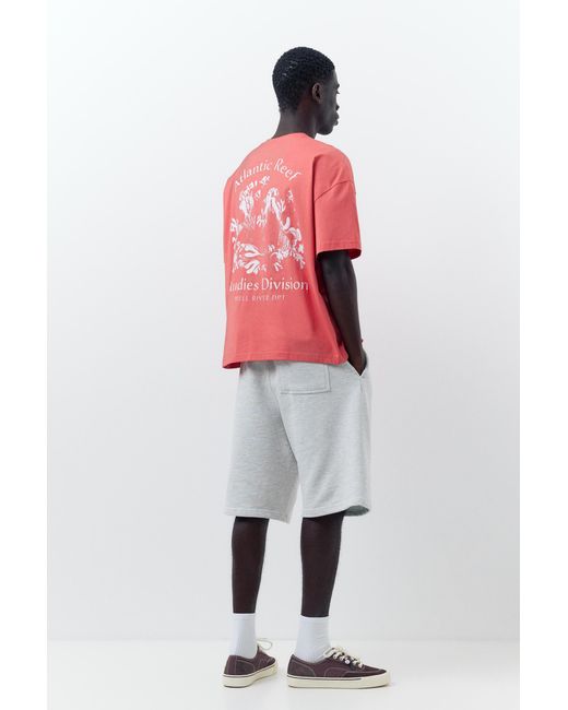 Pull&Bear Red Atlantic Reef T-Shirt for men