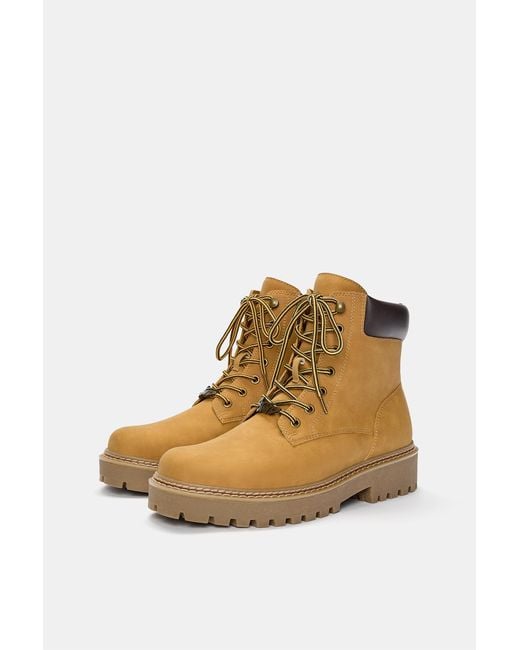 Pull&Bear Multicolor Stwd Lace-Up Boots for men