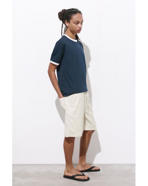 Pull&Bear Blue Bermuda Sweat Shorts for men