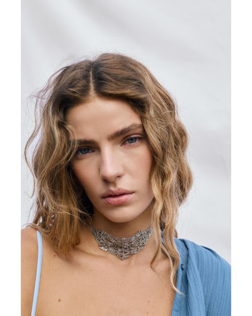Collier Ras-De-Cou Brillant Pull&Bear en coloris Blue