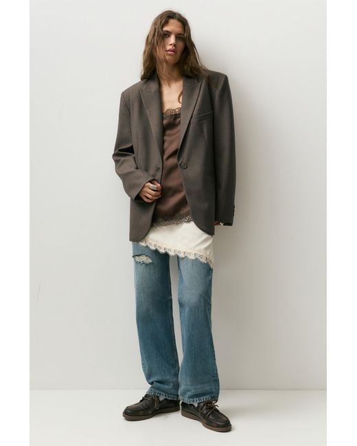 Pull&Bear Oversized Blazer in het Black