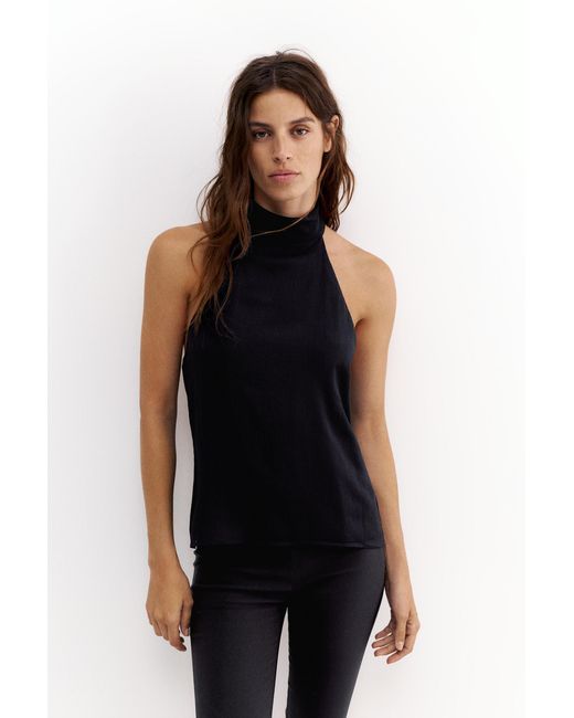 Pull&Bear Blue Flowing Halter Top