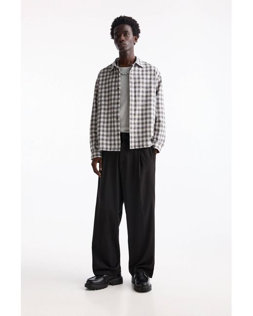 Pull&Bear Black Tailored Baggy Trousers for men