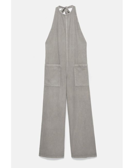Tuta Lunga Collo Halter di Pull&Bear in Gray