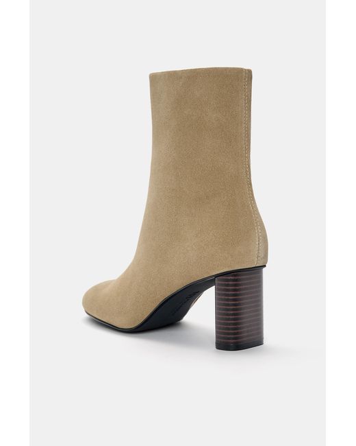 Pull&Bear White Leather High-Heel Ankle Boots