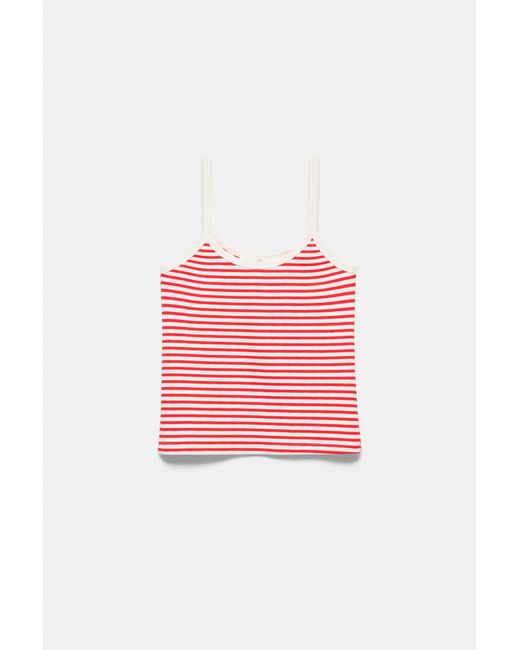 Pull&Bear Red Striped Strappy Top