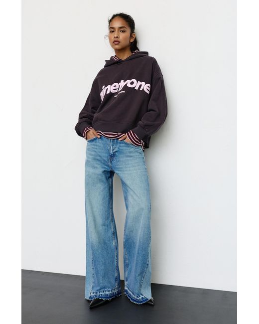 Pull&Bear Blue Ninetyone Hooded Sweatshirt