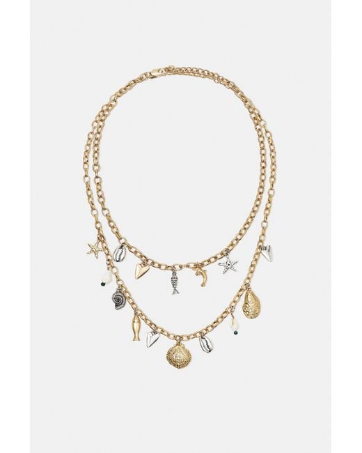 Pull&Bear White 2-Pack Of Pendant Necklaces