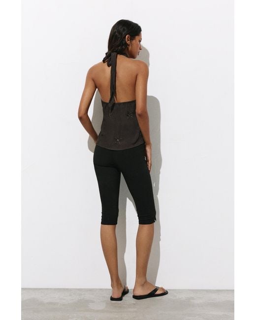 Pull&Bear Haltertop Met Kralen in het Blue