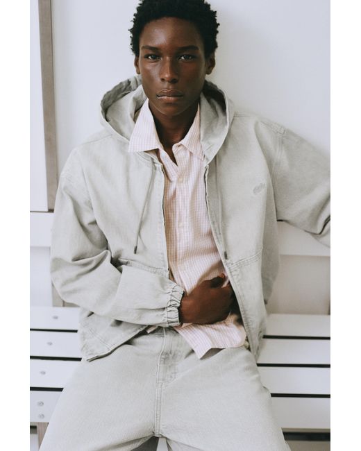 Giacca Con Cappuccio E Zip Stwd di Pull&Bear in Gray da Uomo