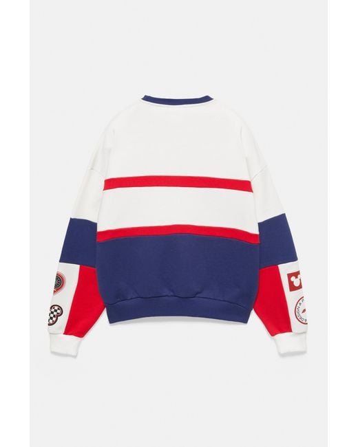 Pull&Bear Red Disney X F1 Panelled Sweatshirt
