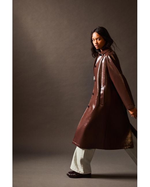 Pull&Bear Multicolor Vinyl Effect Trench Coat