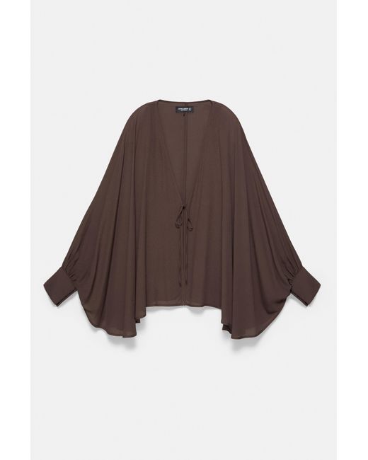 Blouse Fluide Style Cape Pull&Bear en coloris Black