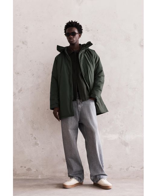 Pull&Bear Multicolor Long Padded Raincoat for men
