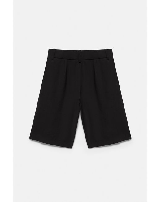 Pull&Bear White Long Pleated Bermuda Shorts