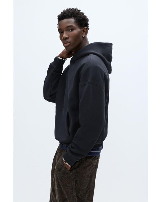 Pull&Bear Blue Boxy Hoodie for men
