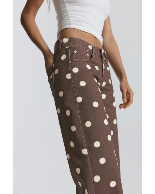 Pull&Bear Brown Polka Dot Jeans